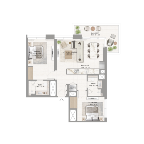 2 bdr palace residences north 1